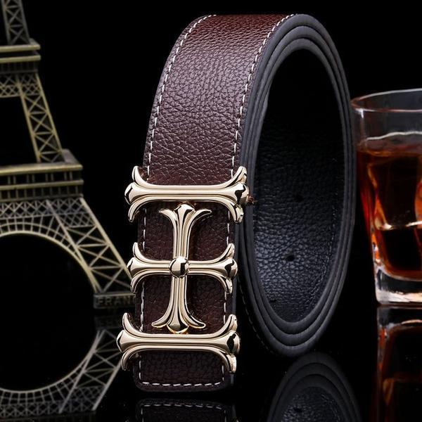 Classic Cross Buckle Men Belt