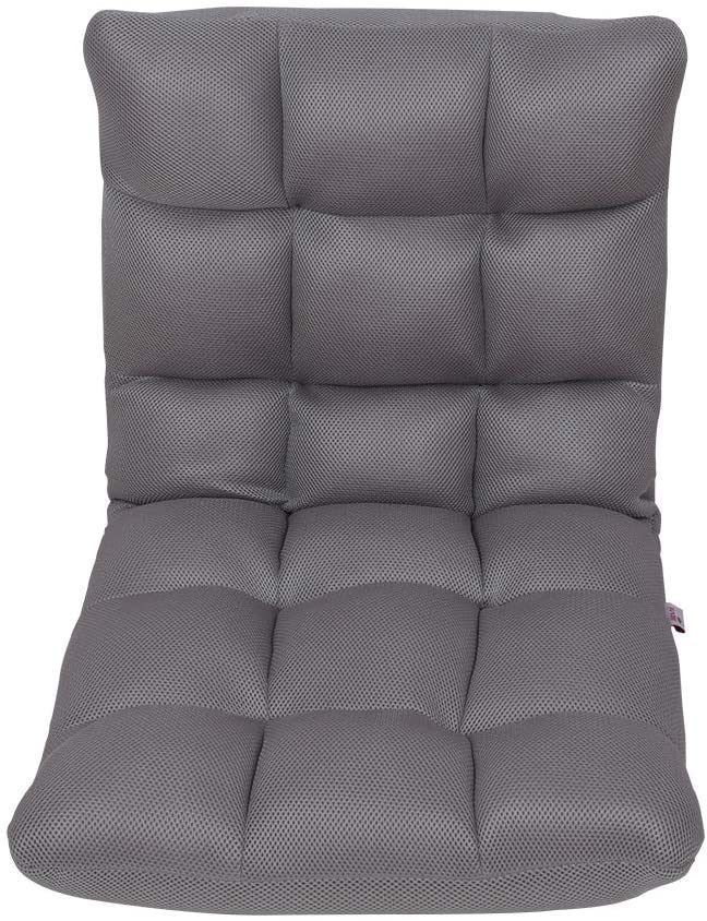 Foldable Gaming Chair Floor Chair, Adjustable 5-Position Chaise Lounge Indoor, Padded Floor Seating Meditation Chair with Back Support, Comfy Chair for Bedroom - Navy Blue
