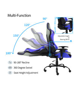 Gaming Chair Office Computer Seating Racing PU Ergonomic Chair Rolling Swivel Adjustable Massage Racer Recliner