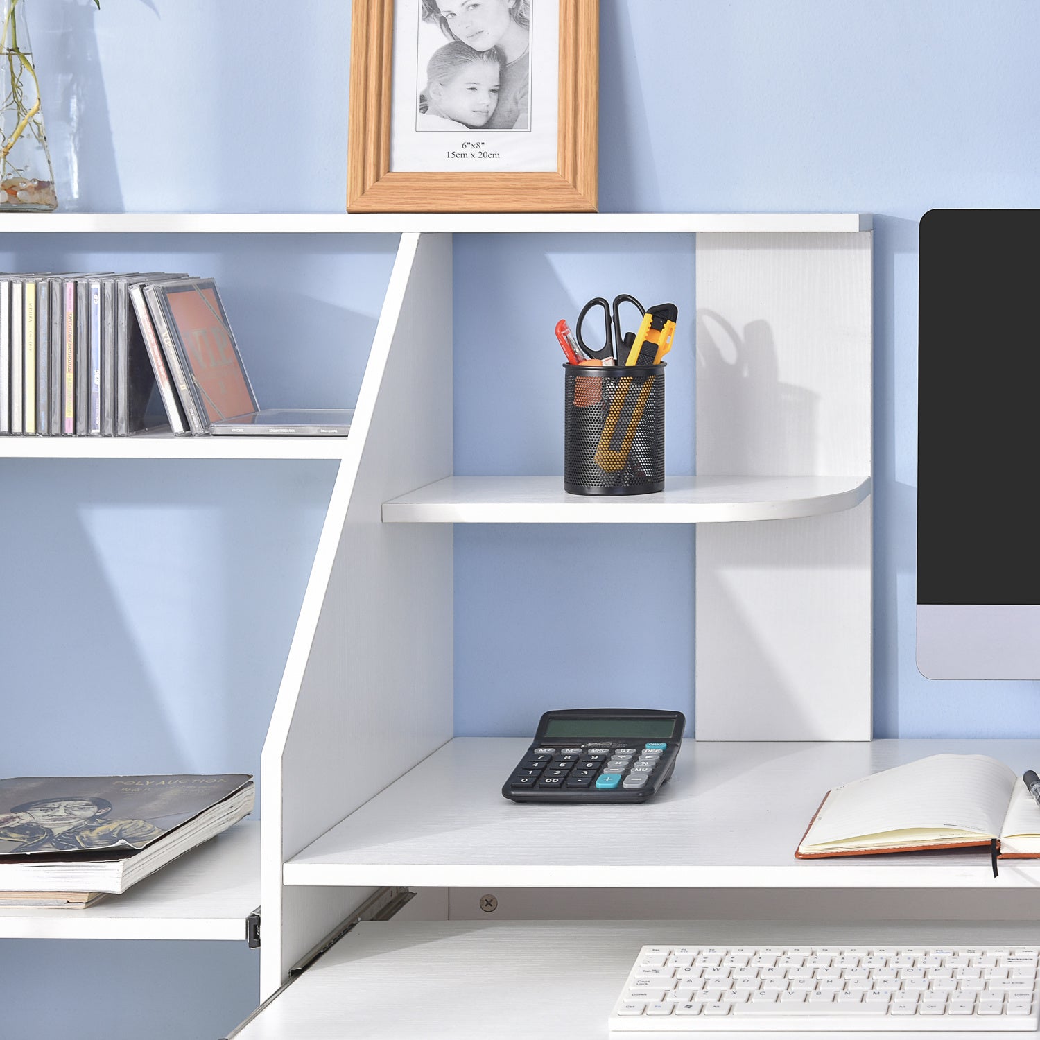 Multi-Functional Computer Desk with Cabinet (White) RT