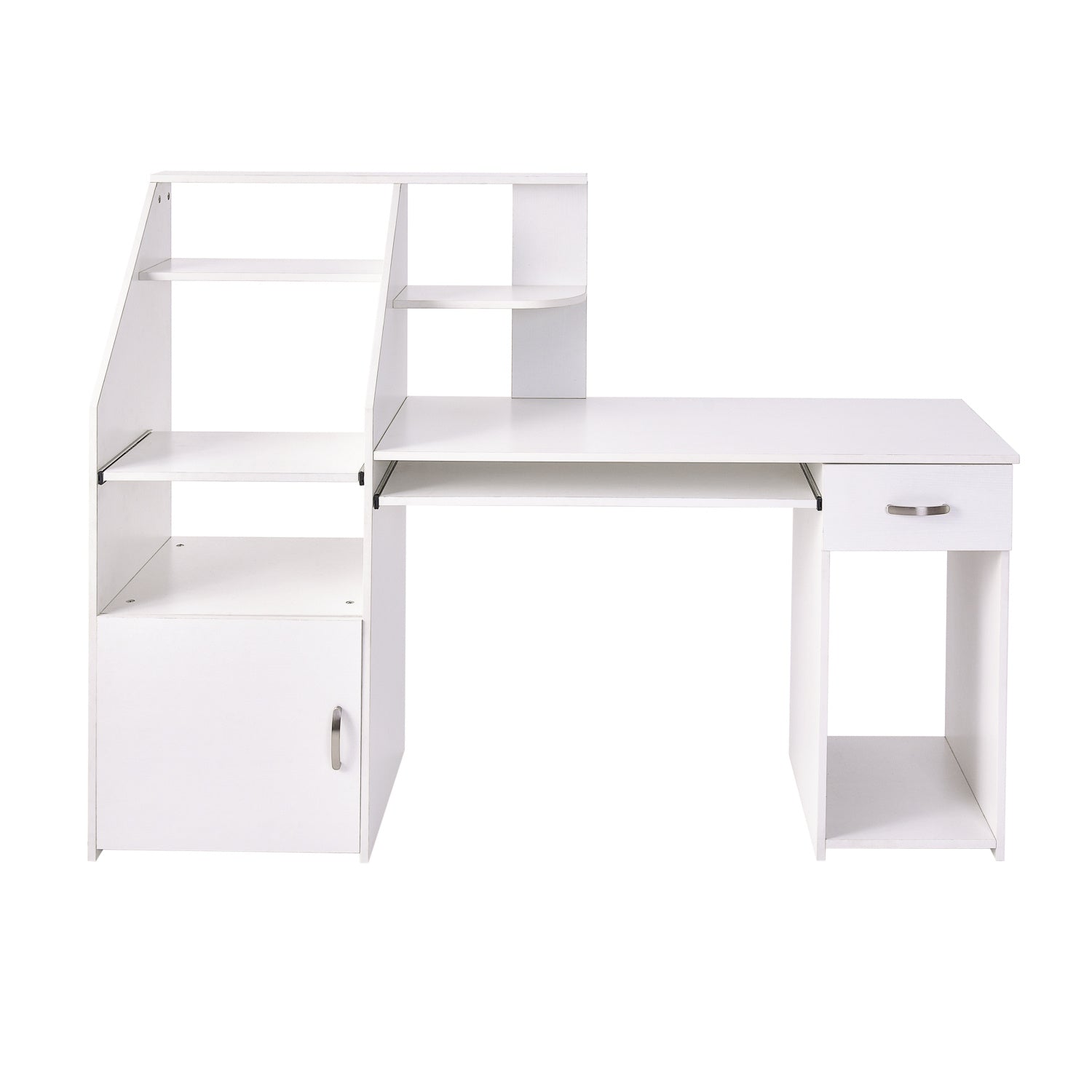 Multi-Functional Computer Desk with Cabinet (White) RT