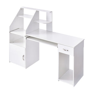 Multi-Functional Computer Desk with Cabinet (White) RT