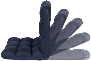 Foldable Gaming Chair Floor Chair, Adjustable 5-Position Chaise Lounge Indoor, Padded Floor Seating Meditation Chair with Back Support, Comfy Chair for Bedroom - Navy Blue