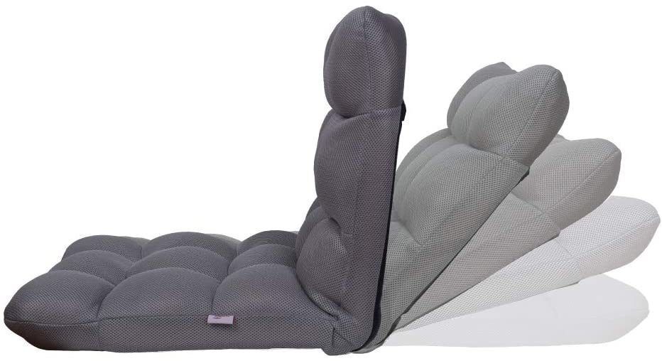 Foldable Gaming Chair Floor Chair, Adjustable 5-Position Chaise Lounge Indoor, Padded Floor Seating Meditation Chair with Back Support, Comfy Chair for Bedroom - Navy Blue