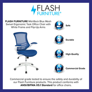 Mid-Back Mesh Swivel Ergonomic Task Office Chair with Flip-Up Arms