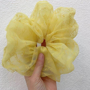 Oversized Hair Scrunchies For Women Solid Satin Silk Scrunchie Hair Rubber Bands Elastic Hair Ties Accessories Ponytail Holder