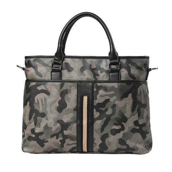 Fashionable Business Camouflage Men PU Leather Briefcase Bags