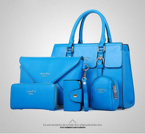 Faux Leather Women Bags Set
