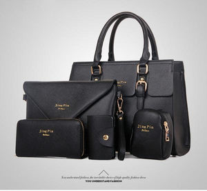 Faux Leather Women Bags Set