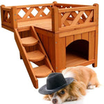 Small Wooden Pet House Dog Cat Puppy Room Bed Shelter Indoor Outdoor
