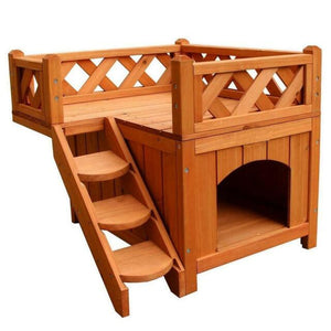 Small Wooden Pet House Dog Cat Puppy Room Bed Shelter Indoor Outdoor