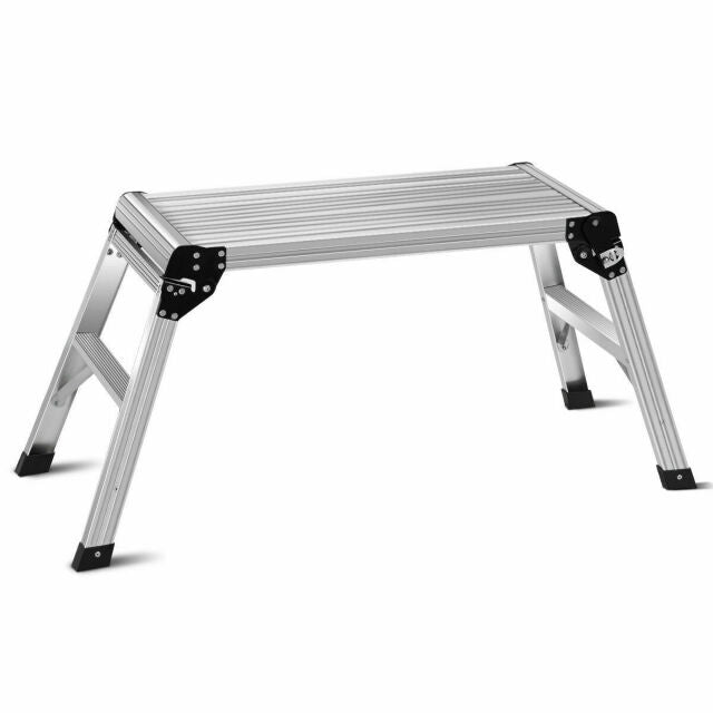 Aluminum Platform Drywall Step Up Folding Work Bench Stool Ladder New
