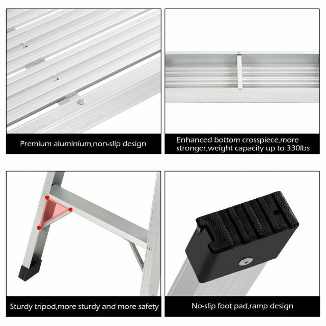 Aluminum Platform Drywall Step Up Folding Work Bench Stool Ladder New