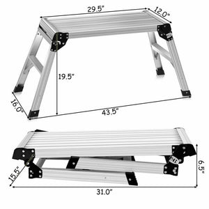 Aluminum Platform Drywall Step Up Folding Work Bench Stool Ladder New