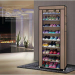 Dustproof 10 Layer Shoes Cabinet Storage Organizer Free Standing Shoe Rack
