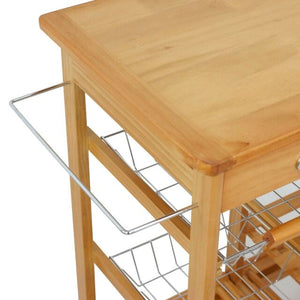 Rolling Wood Kitchen Island Trolley Cart Dining Storage Drawers Stand Bar Top