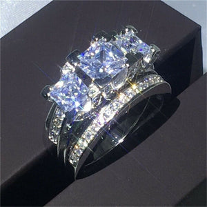 Luxury Saphhire Ring Set - 925 Silver