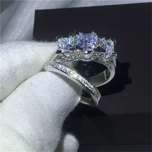 Luxury Saphhire Ring Set - 925 Silver