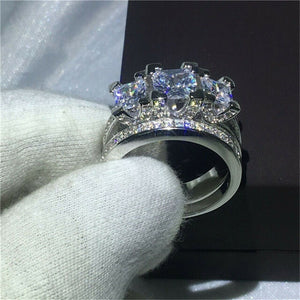 Luxury Saphhire Ring Set - 925 Silver