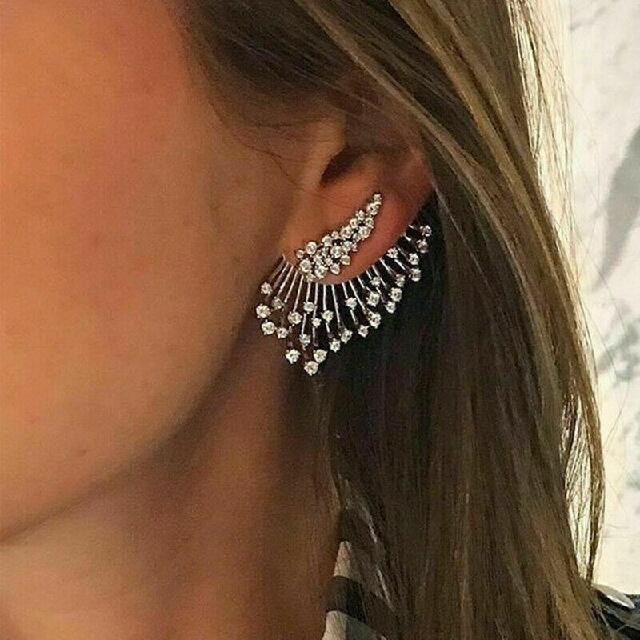 925 Silver Stud Earrings for Women White Sapphire Jewelry