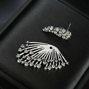 925 Silver Stud Earrings for Women White Sapphire Jewelry