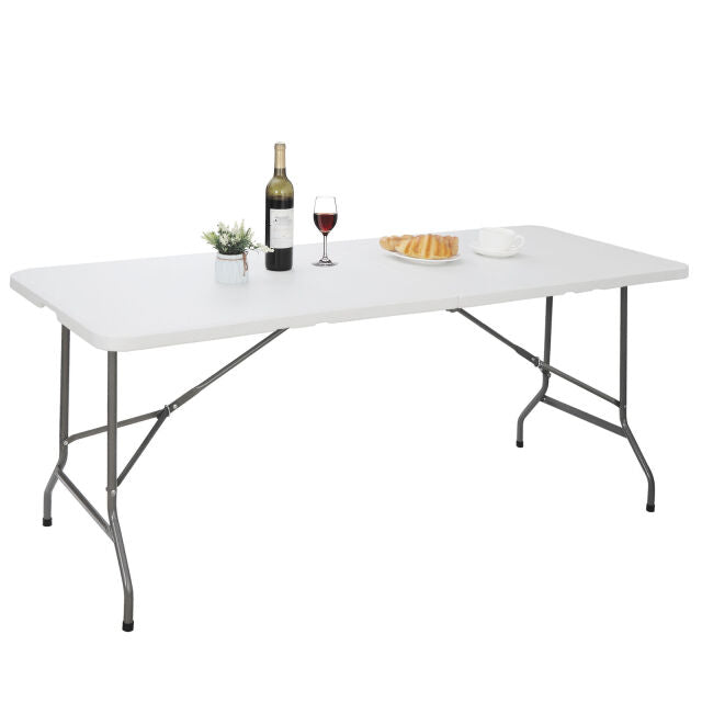 6 FT Folding Table Portable Plastic Indoor Outdoor Picnic Dining Camping Table
