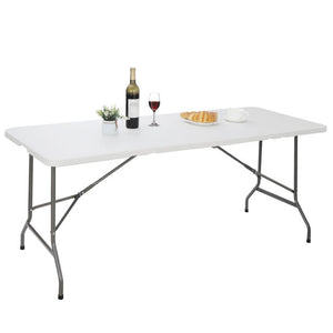 6 FT Folding Table Portable Plastic Indoor Outdoor Picnic Dining Camping Table