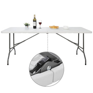 6 FT Folding Table Portable Plastic Indoor Outdoor Picnic Dining Camping Table