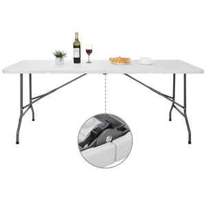 6 FT Folding Table Portable Plastic Indoor Outdoor Picnic Dining Camping Table