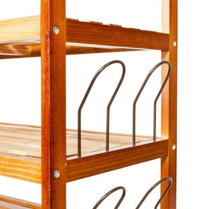 5 Tier Wooden Shoe Rack Shelf Storage Organizer Entryway Home Furniture