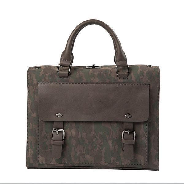 PU Leather Camouflage Semi Formal Briefcase Bag For Men