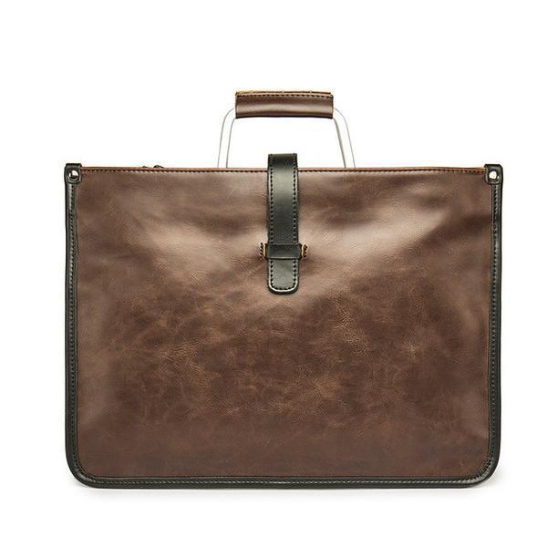 Retro Briefcase Men's Single Shoulder PU Leather Bag