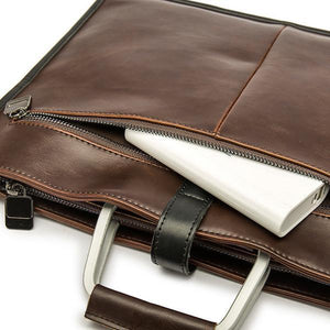 Retro Briefcase Men's Single Shoulder PU Leather Bag