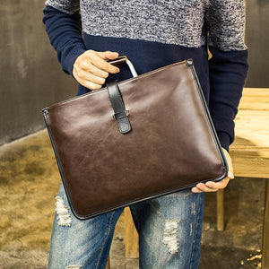 Retro Briefcase Men's Single Shoulder PU Leather Bag