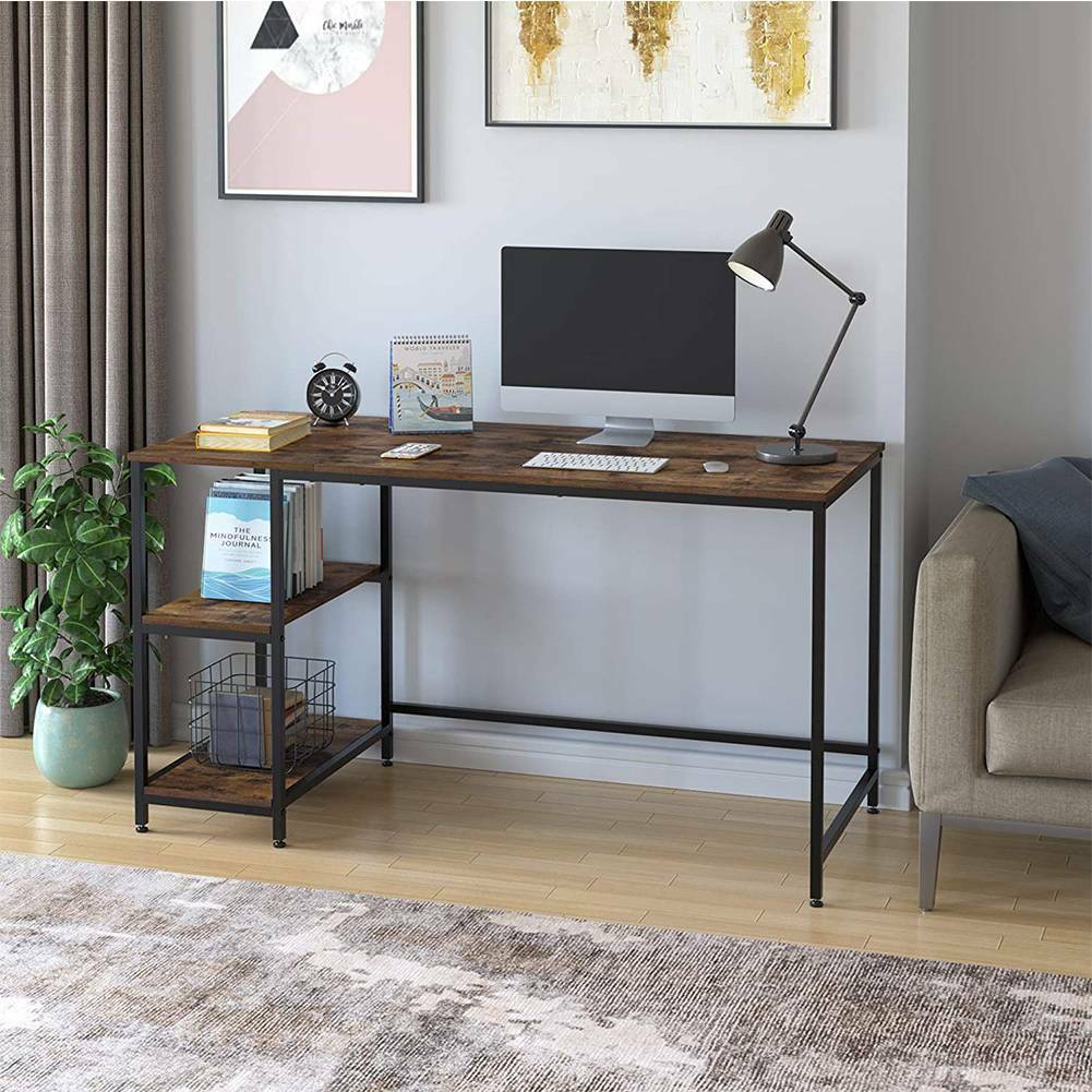 Home Office Desk Computer Desk PC Laptop Study Workstation Table w.Storage Shelf