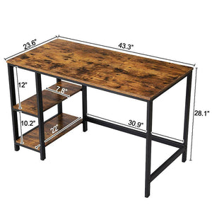 Home Office Desk Computer Desk PC Laptop Study Workstation Table w.Storage Shelf