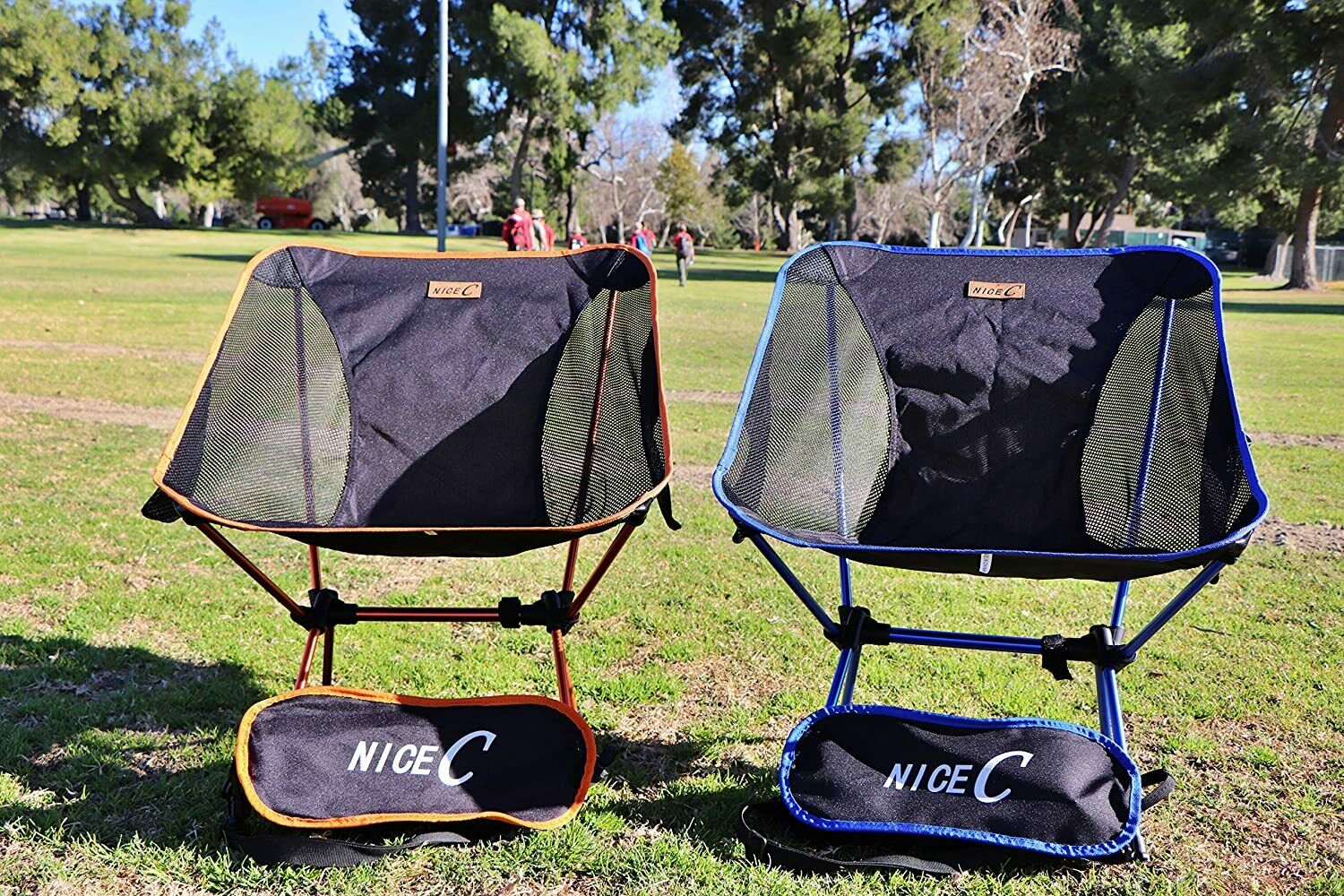 Portable Outdoor Folding Backpacking Camping Chair with 2 Storage Bags