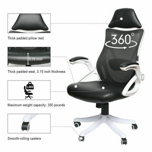 Ergonomic High Back Office Chair Executive Adjustable Computer Desk PU Mesh W/B