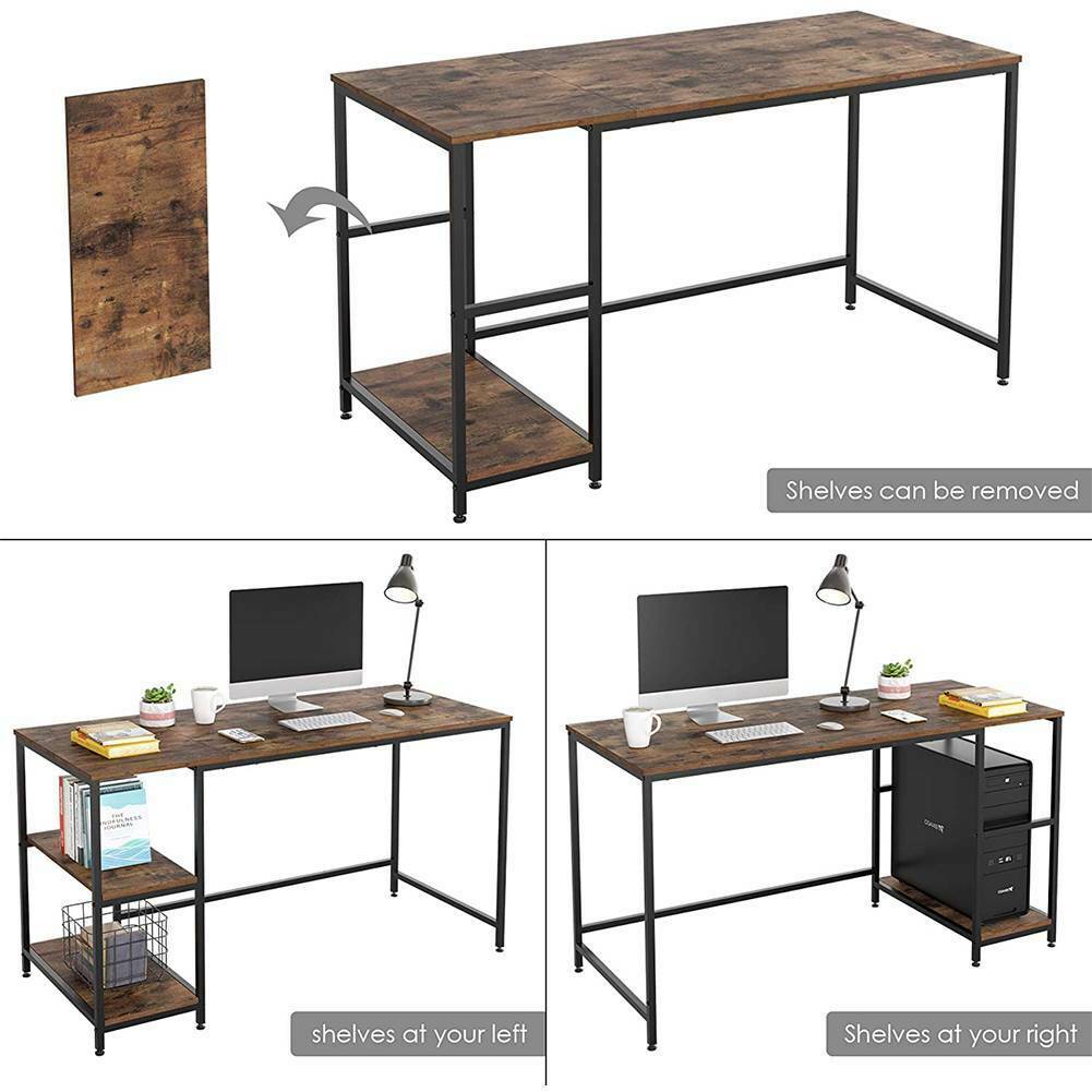 Home Office Desk Computer Desk PC Laptop Study Workstation Table w.Storage Shelf
