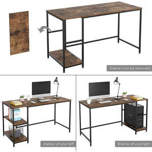 Home Office Desk Computer Desk PC Laptop Study Workstation Table w.Storage Shelf