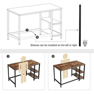 Home Office Desk Computer Desk PC Laptop Study Workstation Table w.Storage Shelf
