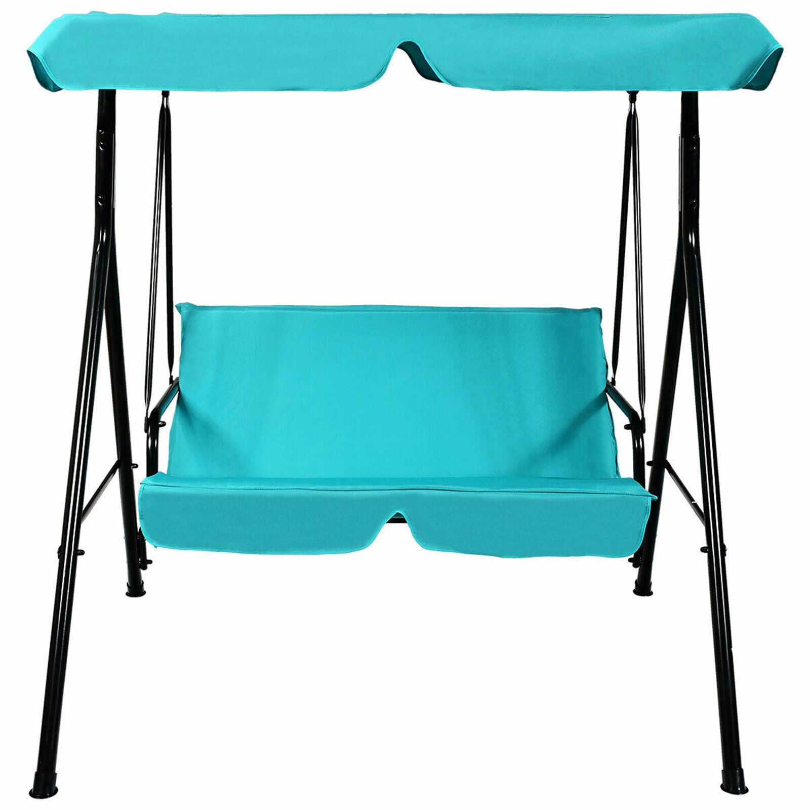 Outdoor Swing Canopy Patio Swing Chair 2-Person Canopy Hammock, Blue
