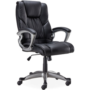 Black PU Leather High Back Office Chair Executive Task Ergonomic Computer Desk