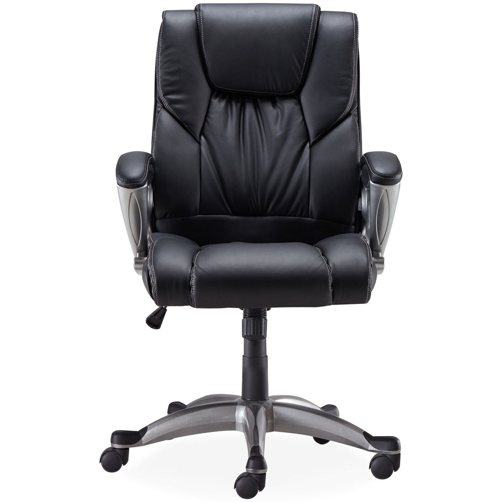 Black PU Leather High Back Office Chair Executive Task Ergonomic Computer Desk