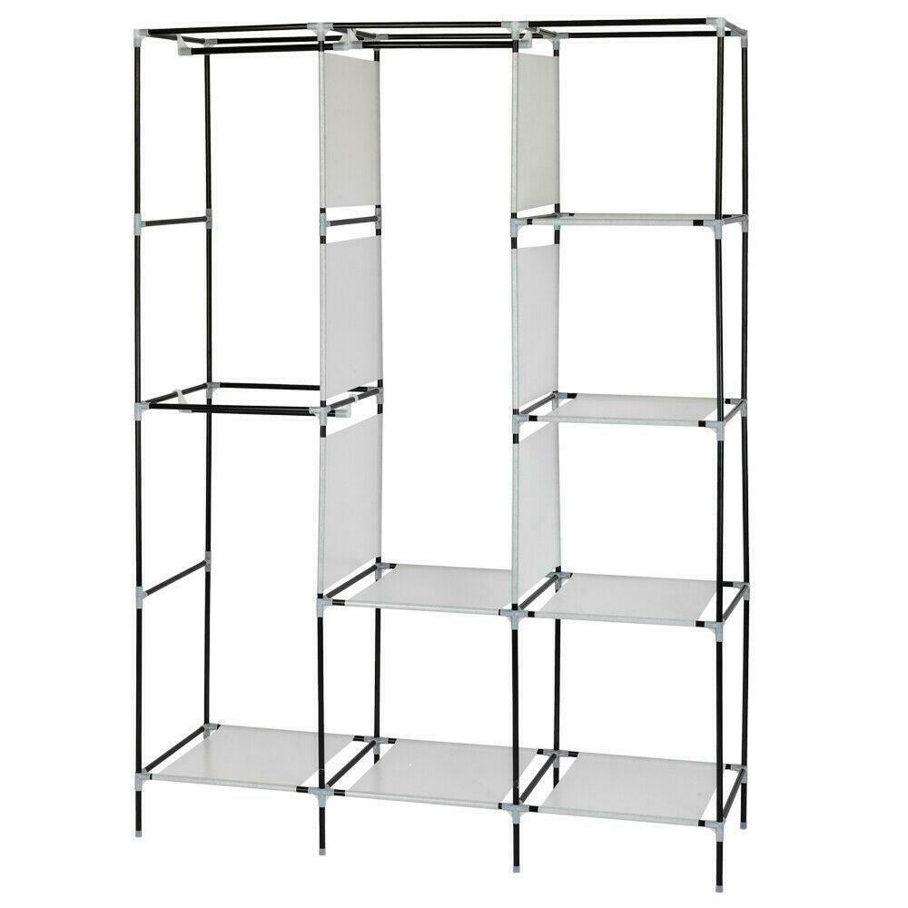 New 71" Portable Storage Organizer Clothes Rack Shelves Clothes Closet Wardrobe