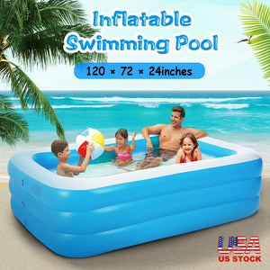 Summer Blue Inflatable Family Swimming Pool