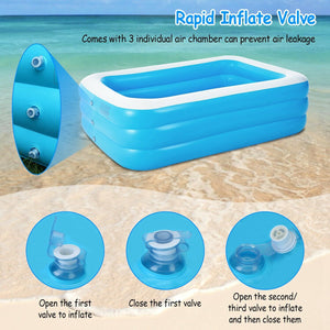 Summer Blue Inflatable Family Swimming Pool