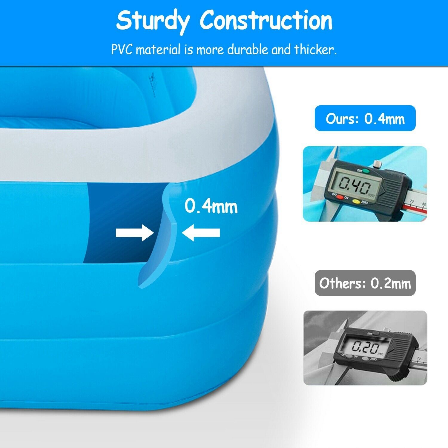 Summer Blue Inflatable Family Swimming Pool
