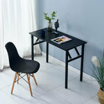 Black Folding Corner Desk Stable Design Computer Table