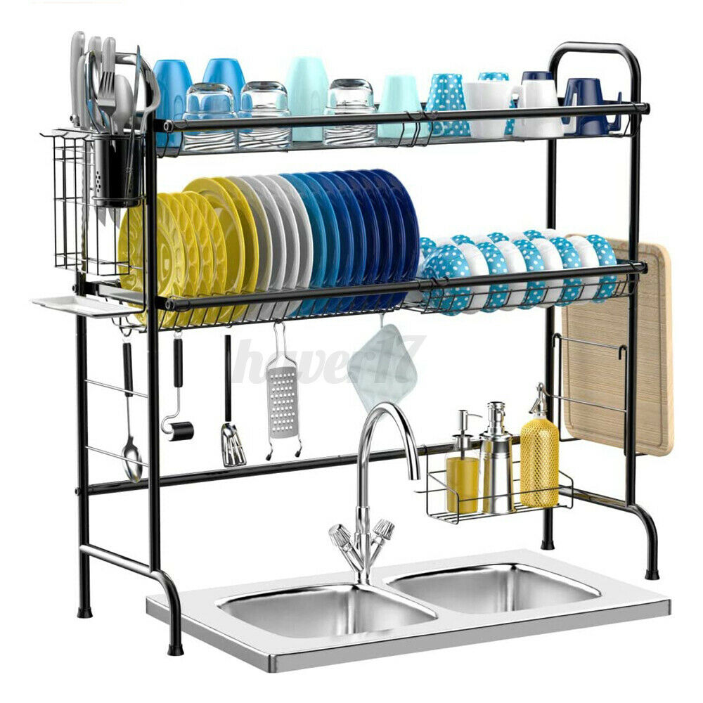 Stainless Steel Sink Drain Rack Kitchen Shelf Dish Cutlery Drying